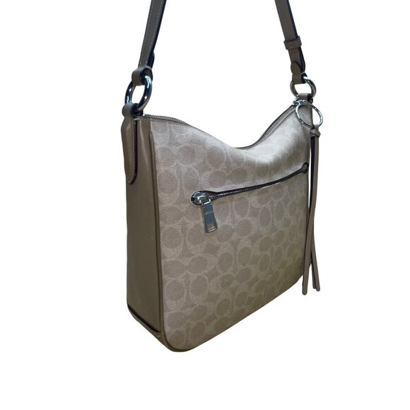 Coach Women’s Beige Monogram Leather Adjustable Strap Chaise Crossbody Bag - Picture 5 of 15